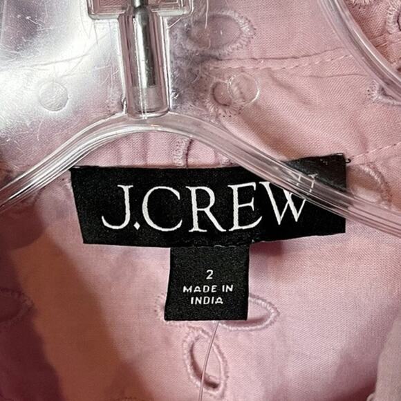 J.Crew Womens Spring Garden Top 2 Eyelet Pale Orchid Pink Short Sleeve BQ223 NWT - Picture 5 of 7